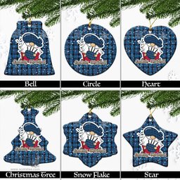 Scottish Fitzgerald Family Tartan Christmas Ornaments with Scottish Gnome Playing Bagpipes Scottish Plaid Tartan Plaid - ScotsTee - scotstee.com