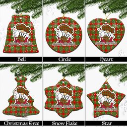 Scottish Callander Modern Tartan Christmas Ornaments with Scottish Gnome Playing Bagpipes Scottish Plaid Tartan Plaid - ScotsTee - scotstee.com
