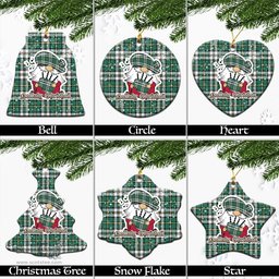 Scottish Cape Breton Island Canada Tartan Christmas Ornaments with Scottish Gnome Playing Bagpipes Scottish Plaid Tartan Plaid - ScotsTee - scotstee.com