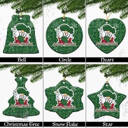 Scottish Cranston Tartan Christmas Ornaments with Scottish Gnome Playing Bagpipes Scottish Plaid Tartan Plaid - ScotsTee - scotstee.com
