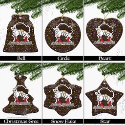 Scottish Cochrane Modern Tartan Christmas Ornaments with Scottish Gnome Playing Bagpipes Scottish Plaid Tartan Plaid - ScotsTee - scotstee.com