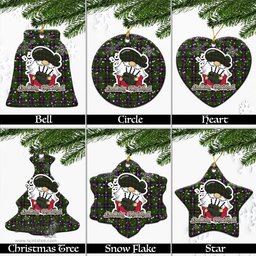 Scottish Cochrane Tartan Christmas Ornaments with Scottish Gnome Playing Bagpipes Scottish Plaid Tartan Plaid - ScotsTee - scotstee.com