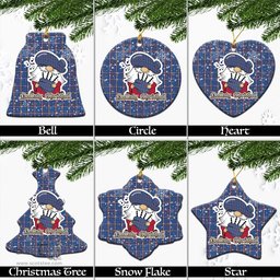 Scottish Cian Tartan Christmas Ornaments with Scottish Gnome Playing Bagpipes Scottish Plaid Tartan Plaid - ScotsTee - scotstee.com
