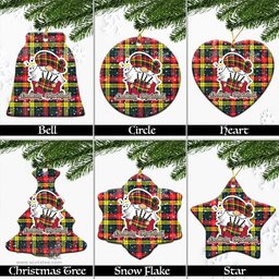 Scottish Dewar Tartan Christmas Ornaments with Scottish Gnome Playing Bagpipes Scottish Plaid Tartan Plaid - ScotsTee - scotstee.com