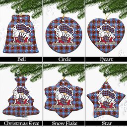 Scottish Congilton Tartan Christmas Ornaments with Scottish Gnome Playing Bagpipes Scottish Plaid Tartan Plaid - ScotsTee - scotstee.com