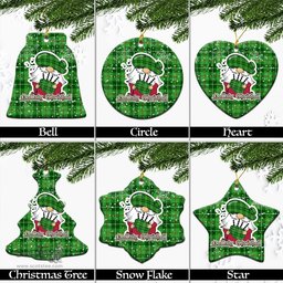 Scottish Clephan Tartan Christmas Ornaments with Scottish Gnome Playing Bagpipes Scottish Plaid Tartan Plaid - ScotsTee - scotstee.com