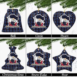 Scottish Home (Hume) Tartan Christmas Ornaments with Scottish Gnome Playing Bagpipes Scottish Plaid Tartan Plaid - ScotsTee - scotstee.com