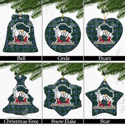Scottish Forsyth Tartan Christmas Ornaments with Scottish Gnome Playing Bagpipes Scottish Plaid Tartan Plaid - ScotsTee - scotstee.com