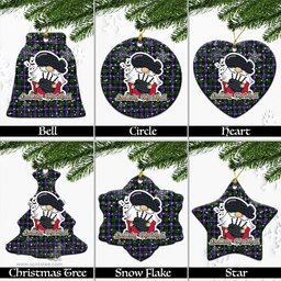 Scottish Galbraith Modern Tartan Christmas Ornaments with Scottish Gnome Playing Bagpipes Scottish Plaid Tartan Plaid - ScotsTee - scotstee.com