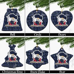 Scottish Hope (Vere-Weir) Tartan Christmas Ornaments with Scottish Gnome Playing Bagpipes Scottish Plaid Tartan Plaid - ScotsTee - scotstee.com