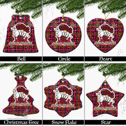 Scottish Gow Modern Tartan Christmas Ornaments with Scottish Gnome Playing Bagpipes Scottish Plaid Tartan Plaid - ScotsTee - scotstee.com