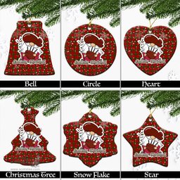 Scottish MacDonald of Sleat Tartan Christmas Ornaments with Scottish Gnome Playing Bagpipes Scottish Plaid Tartan Plaid - ScotsTee - scotstee.com