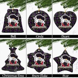 Scottish MacDonald of Clan Ranald Tartan Christmas Ornaments with Scottish Gnome Playing Bagpipes Scottish Plaid Tartan Plaid - ScotsTee - scotstee.com
