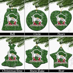 Scottish Forrester or Foster Hunting Tartan Christmas Ornaments with Scottish Gnome Playing Bagpipes Scottish Plaid Tartan Plaid - ScotsTee - scotstee.com