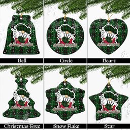 Scottish MacAulay of Lewis Tartan Christmas Ornaments with Scottish Gnome Playing Bagpipes Scottish Plaid Tartan Plaid - ScotsTee - scotstee.com