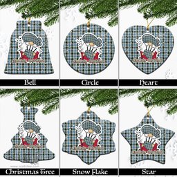 Scottish Henderson Dress Tartan Christmas Ornaments with Scottish Gnome Playing Bagpipes Scottish Plaid Tartan Plaid - ScotsTee - scotstee.com