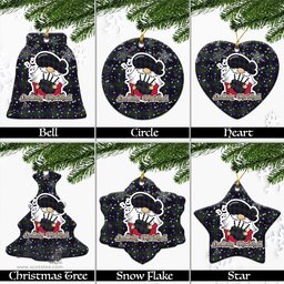 Scottish Lumsden Hunting Tartan Christmas Ornaments with Scottish Gnome Playing Bagpipes Scottish Plaid Tartan Plaid - ScotsTee - scotstee.com