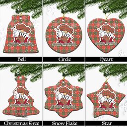 Scottish Grant Ancient Tartan Christmas Ornaments with Scottish Gnome Playing Bagpipes Scottish Plaid Tartan Plaid - ScotsTee - scotstee.com