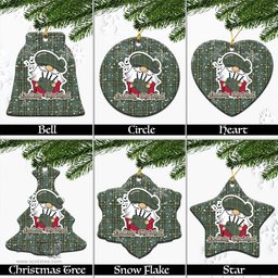 Scottish Kelly Dress Tartan Christmas Ornaments with Scottish Gnome Playing Bagpipes Scottish Plaid Tartan Plaid - ScotsTee - scotstee.com