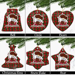 Scottish Kerr Tartan Christmas Ornaments with Scottish Gnome Playing Bagpipes Scottish Plaid Tartan Plaid - ScotsTee - scotstee.com