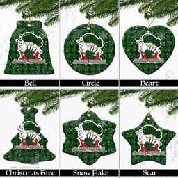 Scottish MacArthur Highland Tartan Christmas Ornaments with Scottish Gnome Playing Bagpipes Scottish Plaid Tartan Plaid - ScotsTee - scotstee.com