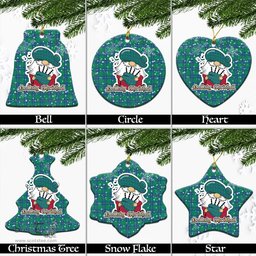 Scottish Irvine Ancient Tartan Christmas Ornaments with Scottish Gnome Playing Bagpipes Scottish Plaid Tartan Plaid - ScotsTee - scotstee.com