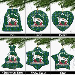 Scottish Johnstone-Johnston Tartan Christmas Ornaments with Scottish Gnome Playing Bagpipes Scottish Plaid Tartan Plaid - ScotsTee - scotstee.com