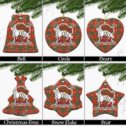 Scottish MacAulay Ancient Tartan Christmas Ornaments with Scottish Gnome Playing Bagpipes Scottish Plaid Tartan Plaid - ScotsTee - scotstee.com