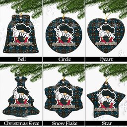 Scottish MacConnell Tartan Christmas Ornaments with Scottish Gnome Playing Bagpipes Scottish Plaid Tartan Plaid - ScotsTee - scotstee.com