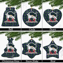 Scottish Forbes Tartan Christmas Ornaments with Scottish Gnome Playing Bagpipes Scottish Plaid Tartan Plaid - ScotsTee - scotstee.com