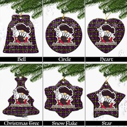 Scottish MacDonell of Glengarry Modern Tartan Christmas Ornaments with Scottish Gnome Playing Bagpipes Scottish Plaid Tartan Plaid - ScotsTee - scotstee.com