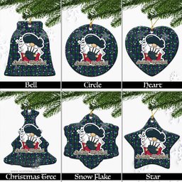 Scottish Lowry Tartan Christmas Ornaments with Scottish Gnome Playing Bagpipes Scottish Plaid Tartan Plaid - ScotsTee - scotstee.com