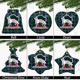 Scottish Johnstone-Johnston Modern Tartan Christmas Ornaments with Scottish Gnome Playing Bagpipes Scottish Plaid Tartan Plaid - ScotsTee - scotstee.com