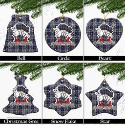 Scottish Napier Tartan Christmas Ornaments with Scottish Gnome Playing Bagpipes Scottish Plaid Tartan Plaid - ScotsTee - scotstee.com