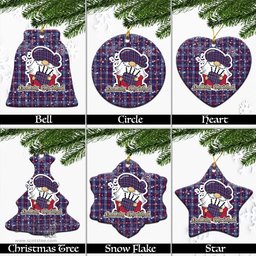Scottish Parker Tartan Christmas Ornaments with Scottish Gnome Playing Bagpipes Scottish Plaid Tartan Plaid - ScotsTee - scotstee.com