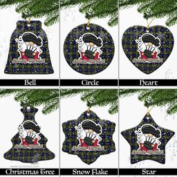 Scottish MacLaren Modern Tartan Christmas Ornaments with Scottish Gnome Playing Bagpipes Scottish Plaid Tartan Plaid - ScotsTee - scotstee.com