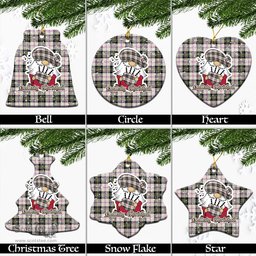 Scottish MacPherson Dress Ancient Tartan Christmas Ornaments with Scottish Gnome Playing Bagpipes Scottish Plaid Tartan Plaid - ScotsTee - scotstee.com