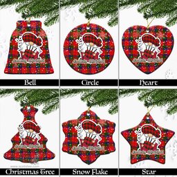 Scottish MacNicol of Scorrybreac Tartan Christmas Ornaments with Scottish Gnome Playing Bagpipes Scottish Plaid Tartan Plaid - ScotsTee - scotstee.com