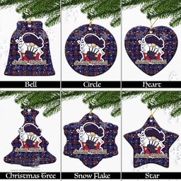 Scottish Pride of Scotland Tartan Christmas Ornaments with Scottish Gnome Playing Bagpipes Scottish Plaid Tartan Plaid - ScotsTee - scotstee.com