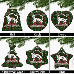 Scottish Maxwell Hunting Tartan Christmas Ornaments with Scottish Gnome Playing Bagpipes Scottish Plaid Tartan Plaid - ScotsTee - scotstee.com