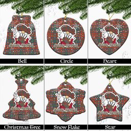 Scottish Matheson Ancient Tartan Christmas Ornaments with Scottish Gnome Playing Bagpipes Scottish Plaid Tartan Plaid - ScotsTee - scotstee.com