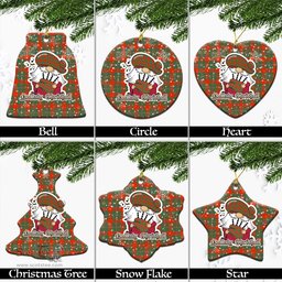 Scottish MacGregor Ancient Tartan Christmas Ornaments with Scottish Gnome Playing Bagpipes Scottish Plaid Tartan Plaid - ScotsTee - scotstee.com