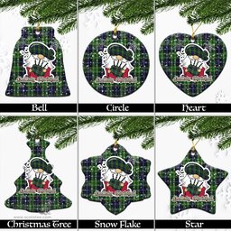 Scottish McKellar Tartan Christmas Ornaments with Scottish Gnome Playing Bagpipes Scottish Plaid Tartan Plaid - ScotsTee - scotstee.com