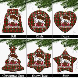 Scottish MacFie Tartan Christmas Ornaments with Scottish Gnome Playing Bagpipes Scottish Plaid Tartan Plaid - ScotsTee - scotstee.com