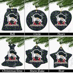 Scottish Murray of Atholl Tartan Christmas Ornaments with Scottish Gnome Playing Bagpipes Scottish Plaid Tartan Plaid - ScotsTee - scotstee.com