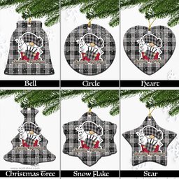 Scottish MacPherson Dress Tartan Christmas Ornaments with Scottish Gnome Playing Bagpipes Scottish Plaid Tartan Plaid - ScotsTee - scotstee.com