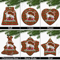 Scottish Moncrieff Modern Tartan Christmas Ornaments with Scottish Gnome Playing Bagpipes Scottish Plaid Tartan Plaid - ScotsTee - scotstee.com