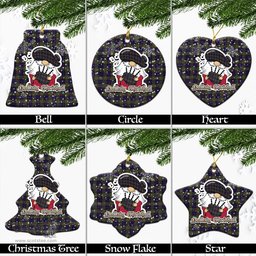 Scottish MacLellan Tartan Christmas Ornaments with Scottish Gnome Playing Bagpipes Scottish Plaid Tartan Plaid - ScotsTee - scotstee.com