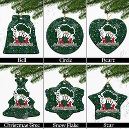 Scottish MacKendrick Tartan Christmas Ornaments with Scottish Gnome Playing Bagpipes Scottish Plaid Tartan Plaid - ScotsTee - scotstee.com