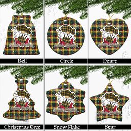 Scottish MacMillan Old Modern Tartan Christmas Ornaments with Scottish Gnome Playing Bagpipes Scottish Plaid Tartan Plaid - ScotsTee - scotstee.com